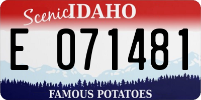 ID license plate E071481