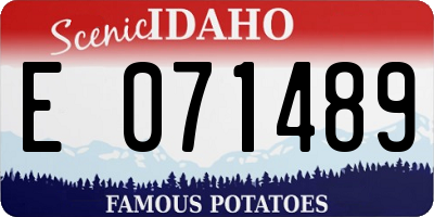 ID license plate E071489