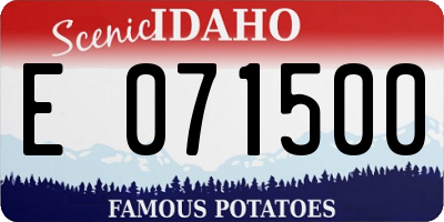 ID license plate E071500
