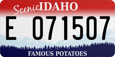 ID license plate E071507