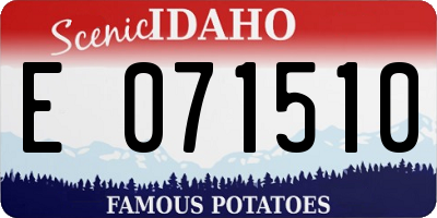 ID license plate E071510