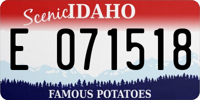 ID license plate E071518