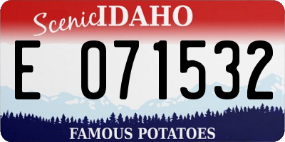 ID license plate E071532