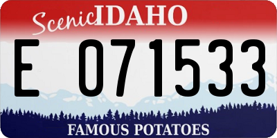 ID license plate E071533