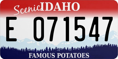 ID license plate E071547