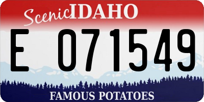 ID license plate E071549