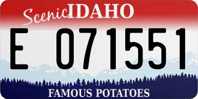 ID license plate E071551