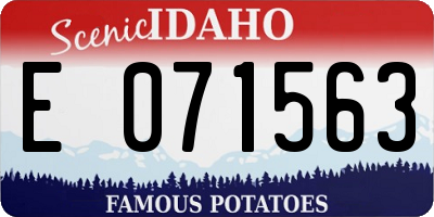 ID license plate E071563