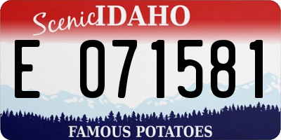 ID license plate E071581