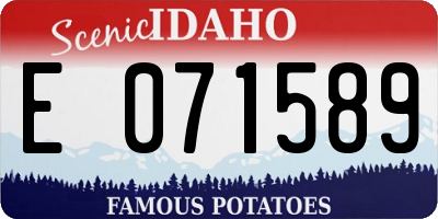 ID license plate E071589