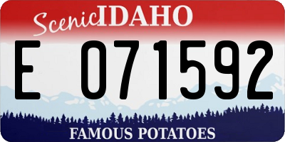 ID license plate E071592