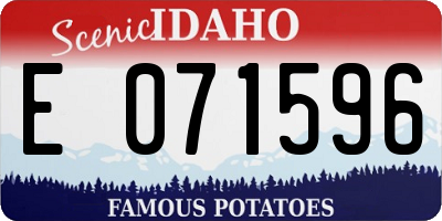 ID license plate E071596