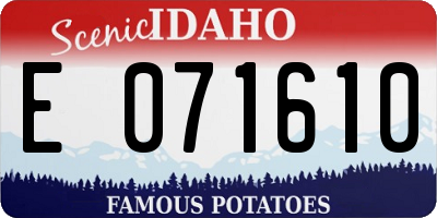 ID license plate E071610