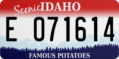 ID license plate E071614