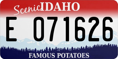 ID license plate E071626