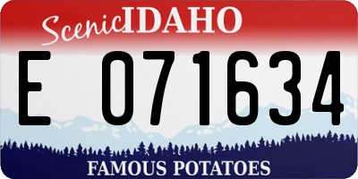 ID license plate E071634
