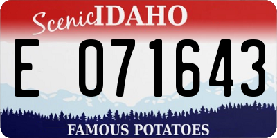 ID license plate E071643