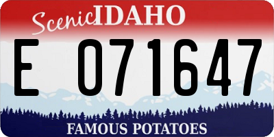 ID license plate E071647
