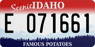 ID license plate E071661