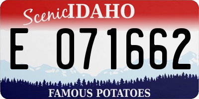 ID license plate E071662