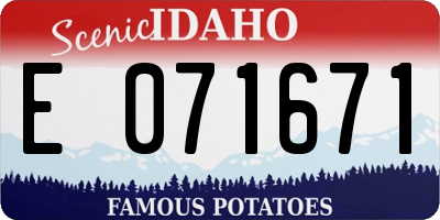 ID license plate E071671