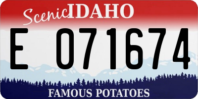 ID license plate E071674