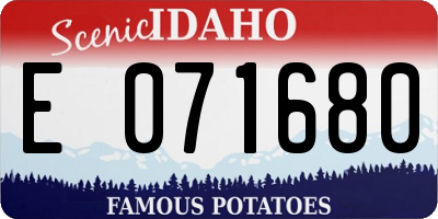 ID license plate E071680