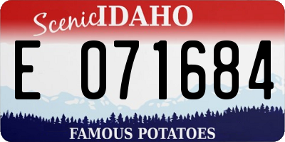 ID license plate E071684