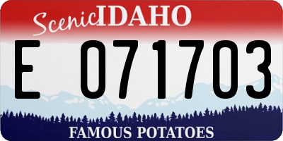 ID license plate E071703