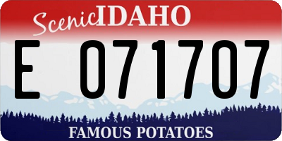 ID license plate E071707
