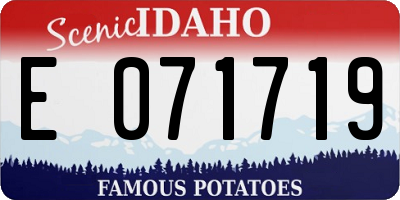 ID license plate E071719