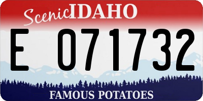 ID license plate E071732
