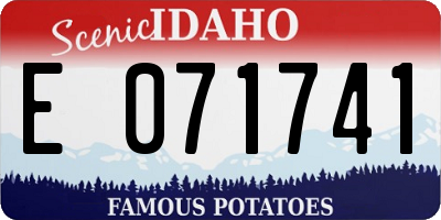 ID license plate E071741
