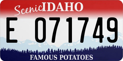 ID license plate E071749