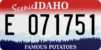 ID license plate E071751