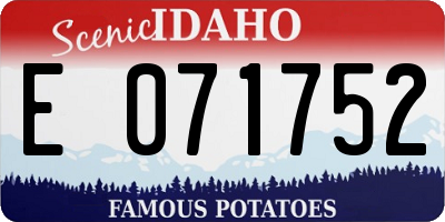 ID license plate E071752