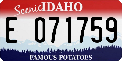 ID license plate E071759