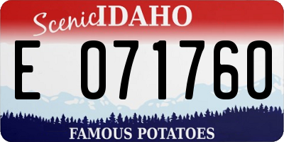 ID license plate E071760