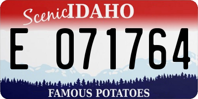 ID license plate E071764
