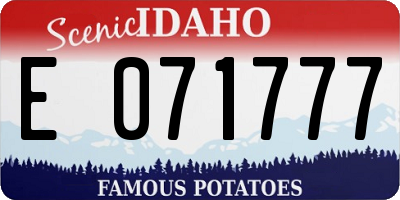 ID license plate E071777