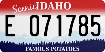 ID license plate E071785