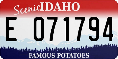 ID license plate E071794