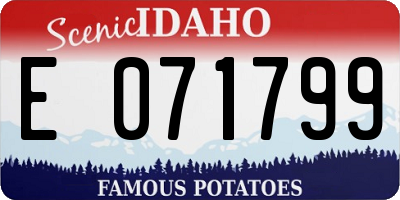 ID license plate E071799