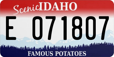 ID license plate E071807