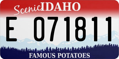 ID license plate E071811