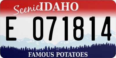 ID license plate E071814