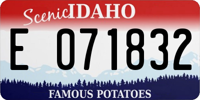 ID license plate E071832