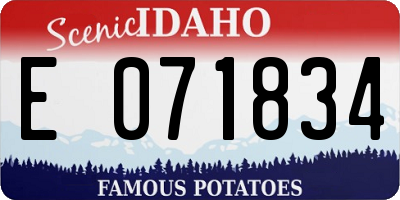 ID license plate E071834