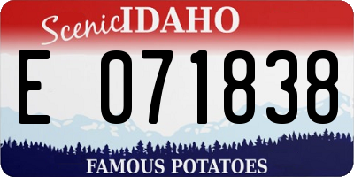 ID license plate E071838