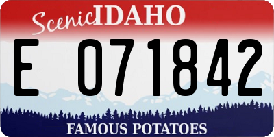 ID license plate E071842